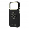 Capa Guess SW em PU granulado e logótipo grande em resina para Apple iPhone 18 Pro, preto