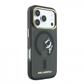 Capa Karl Lagerfeld HC MagSafe IML Peekaboo Print & Metal Frame para Apple iPhone 18 Pro Max, preto
