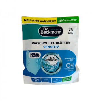 Dr.Beckmann Magic Leaves Sensitive Skin folhas de detergente, 25 unid.