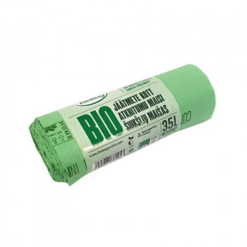 BioBag sacos do lixo compostáveis, 35 l, 54 x 53 cm, 20 micrómetros, verde, 20 unid.