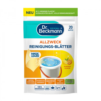 Panos de limpeza de pavimentos e multissuperfícies Dr. Beckmann Magic Leaves, Summer Lemon, 20 unid.