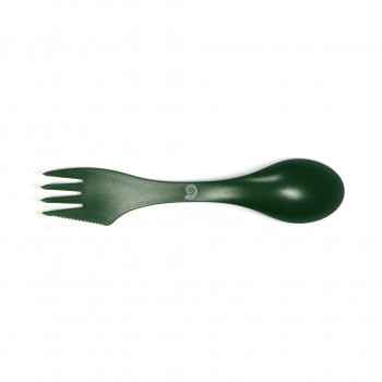 Garfo-colher multiusos de plástico Origin Outdoors, verde-escuro