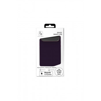Capa de pele Just Must JM com MagSafe para iPhone 18 Pro Max, roxa
