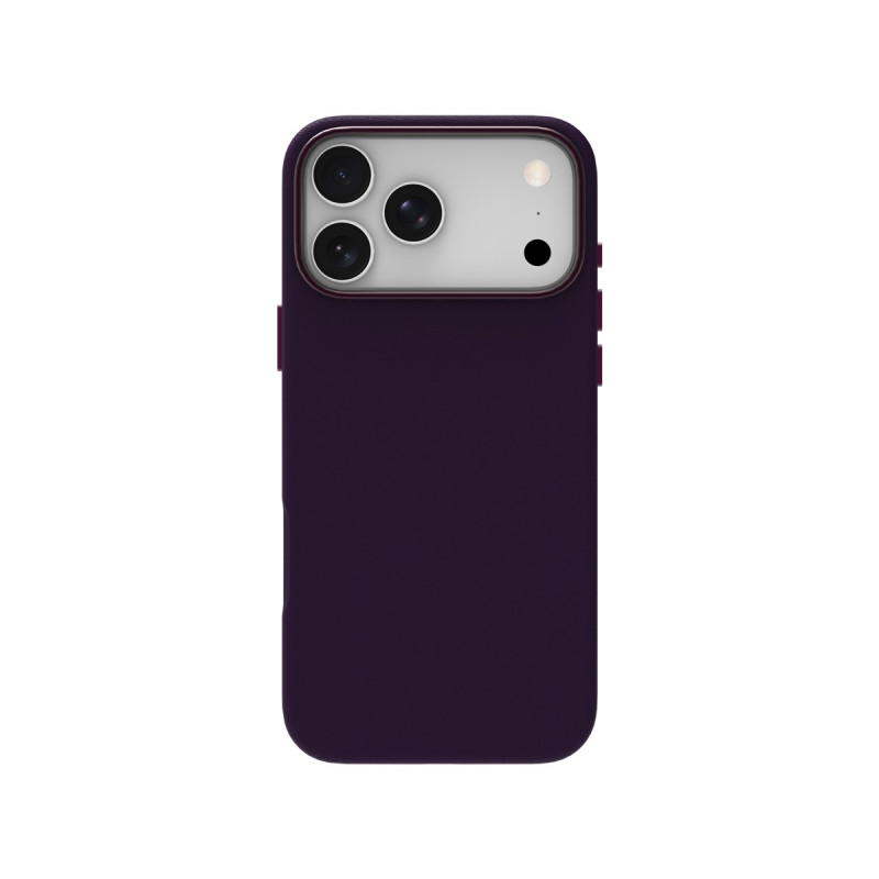Capa de pele Just Must JM com MagSafe para iPhone 18 Pro Max, roxa