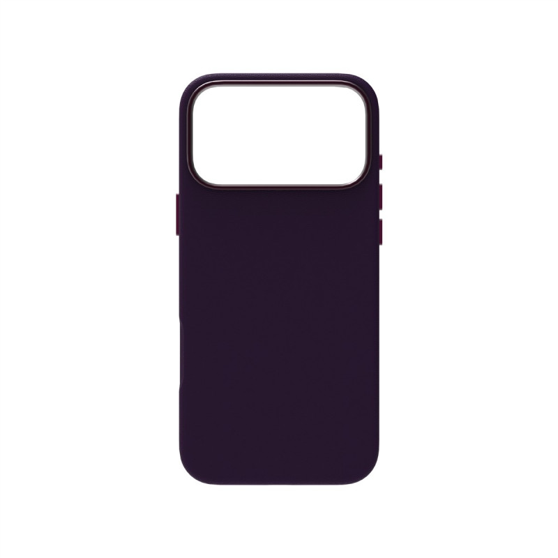 Capa de pele Just Must JM com MagSafe para iPhone 18 Pro, roxa