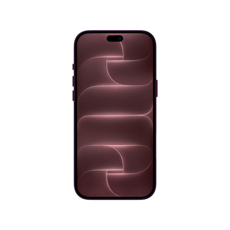 Capa de pele Just Must JM com MagSafe para iPhone 18 Pro, roxa