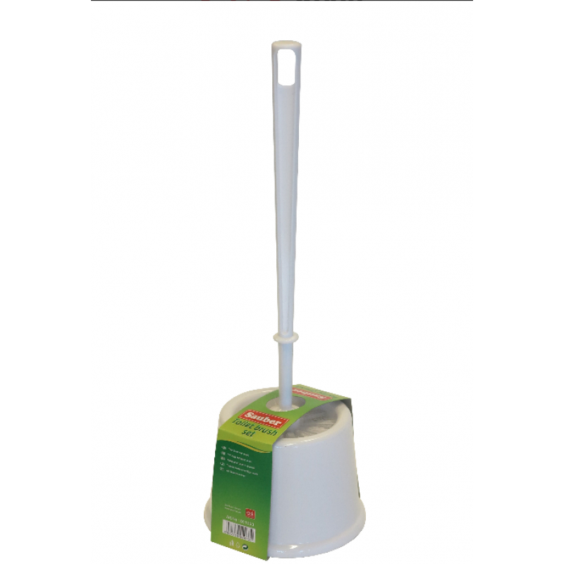 Escova de sanita Sauber com suporte branco/preto