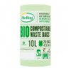 Sacos de lixo compostáveis BioBag 10 l, 42x54 cm, 15 mícron, 20 unid. por rolo, verde