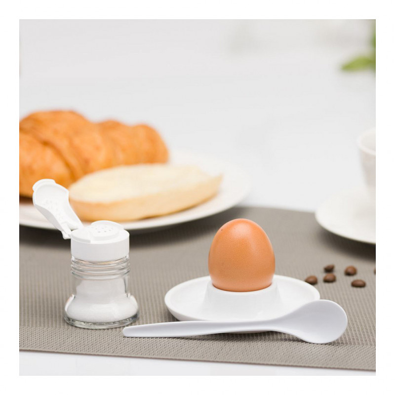 Colheres de ovo Westmark, conjunto de 6, 14,5 cm, plástico branco