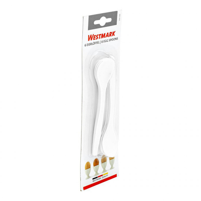 Colheres de ovo Westmark, conjunto de 6, 14,5 cm, plástico branco
