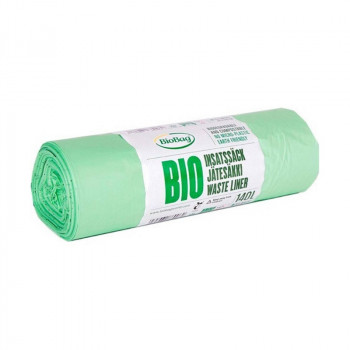 BioBag sacos de lixo compostáveis 140 l, 87 x 130 cm, 17 mícron, verde (3 unid. por rolo)