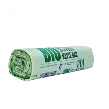 Sacos do lixo compostáveis BioBag 20 l, 42 x 54 cm, 15 micrómetros, verdes (15 unid. por rolo)