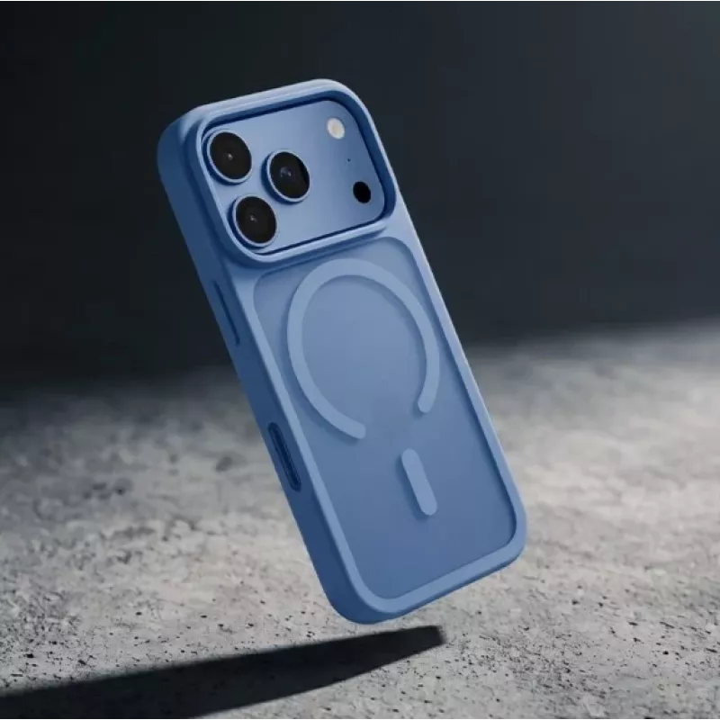 Capa Crong Matte Magnetic MagSafe para iPhone 18 Pro / 17 Pro, azul