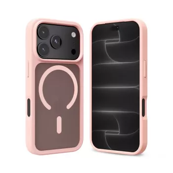 Capa Crong Matte Magnetic MagSafe para iPhone 18 Pro / 17 Pro, rosa
