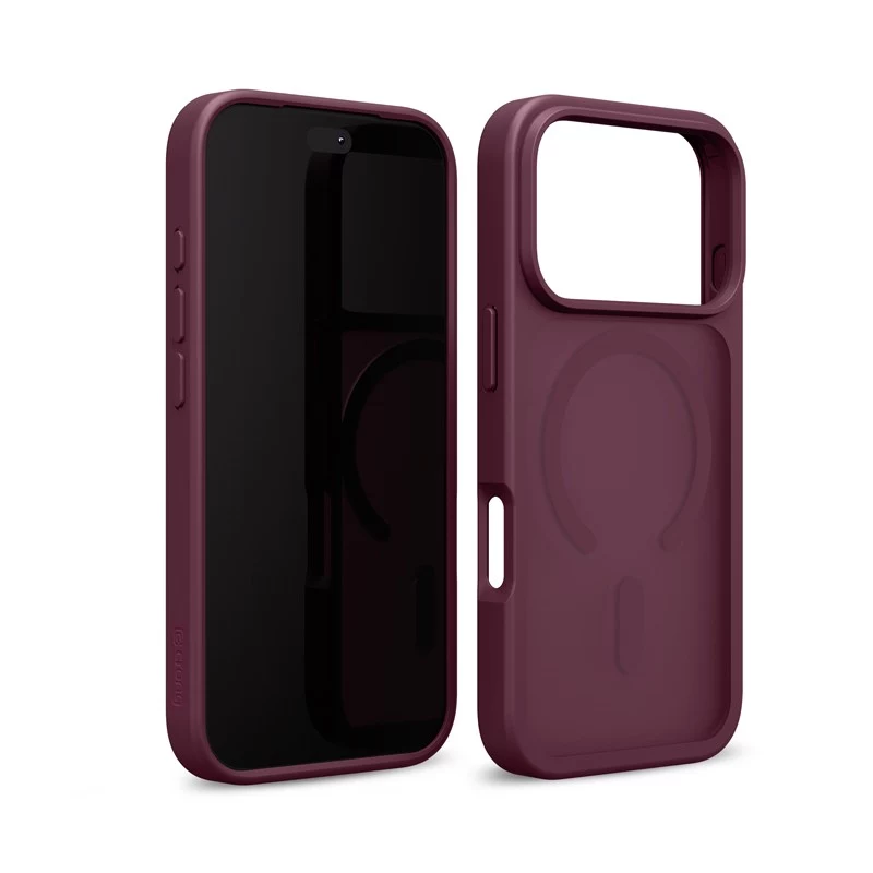 Capa Crong Matte Magnetic MagSafe para iPhone 18 Pro / 17 Pro, vermelho borgonha