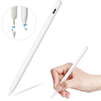 Stylus universal WoW Touch para tablets e smartphones capacitivos com função de carregamento USB, branco
