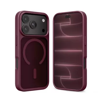 Capa Crong Matte Magnetic MagSafe para iPhone 18 Pro Max / 17 Pro Max, vermelho borgonha