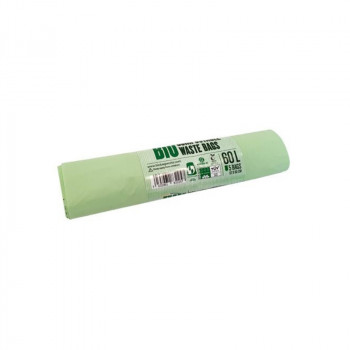 Sacos do lixo compostáveis BioBag, 60 l, 57 x 90 cm, 17 µm, verdes, 5 unid. por rolo