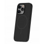 Capa em silicone Soft Touch iLike com íman para Apple iPhone 16 Pro Max, preto