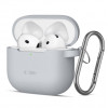 Capa Tech-Protect Crayon Silicone Hook para Apple AirPods 4, cinzento