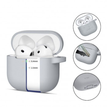 Capa Tech-Protect Crayon Silicone Hook para Apple AirPods 4, cinzento