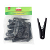 Sauber ganchos de plástico para roupa, 20 unid., preto