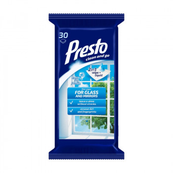 Presto toalhetes para superfícies de vidro 30 unid.