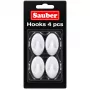 Sauber ganchos ovais, 4 unid., 2,3x4 cm, branco