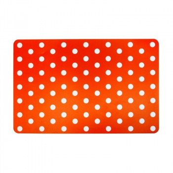 Asi Collection Base de refeição 43,5 x 28 cm vermelho com pontos brancos