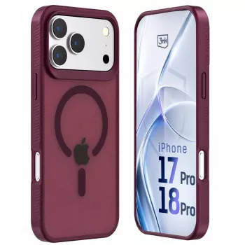 Capa MagCase 3mk Hardy Hazy para Apple iPhone 17 Pro / 18 Pro, bordô