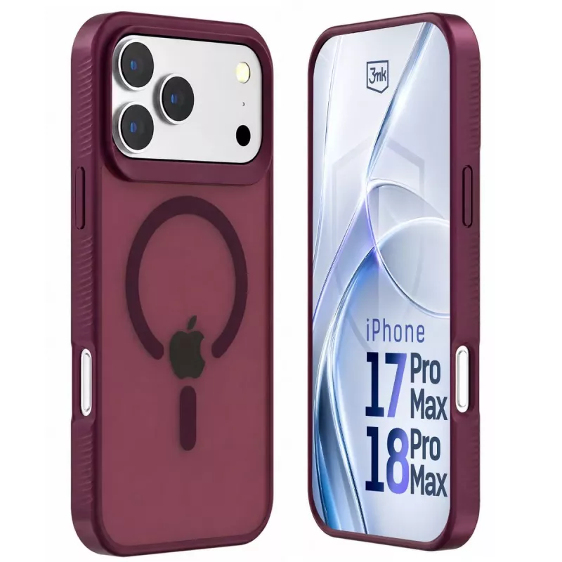 Capa MagCase 3mk Hardy Hazy para Apple iPhone 17 Pro Max / 18 Pro Max, bordô