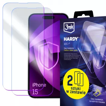 Película protetora de ecrã 3mk Hardy ARC+ 4 camadas para Apple iPhone 15