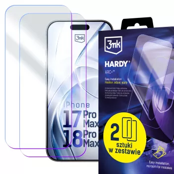 Película protetora de ecrã 3mk Hardy ARC+ 4 camadas para Apple iPhone 17 Pro Max / 18 Pro Max