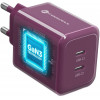 Fonte de alimentação Forcell F-Energy GaN III VT-60 60W PD QC 4.0+ 2x USB-C cor de vinho + cabo USB-C