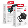 Fonte de alimentação Forcell F-Energy GaN III VT-60 60W PD QC 4.0+ 2x USB-C preta + cabo USB-C