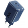 Fonte de alimentação Forcell F-Energy GaN III VT-60 60W PD QC 4.0+ 2x USB-C azul-marinho + cabo USB-C