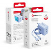 Fonte de alimentação Forcell F-Energy GaN III VT-60 60W PD QC 4.0+ 2x USB-C azul + cabo USB-C