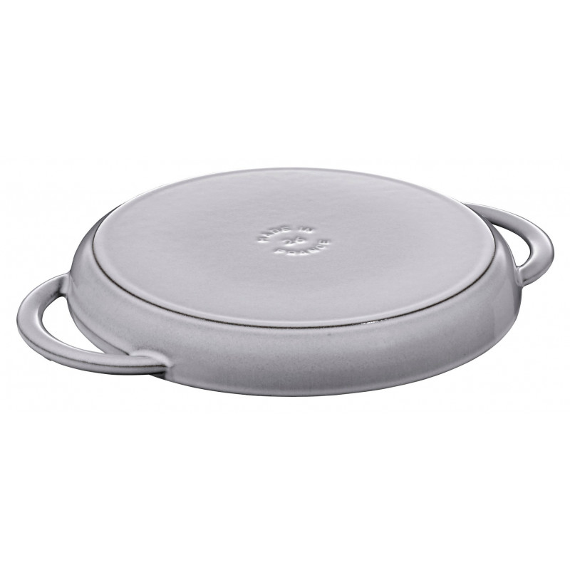 Grelhador redondo de ferro fundido com duas pegas STAUB 40509-522-0 - grafite 26 cm