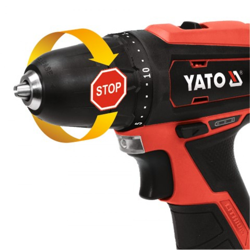 Berbequim aparafusador sem fios YATO YT-82901, 12 V, 30 Nm, 1 x 2,0 Ah Li-Ion