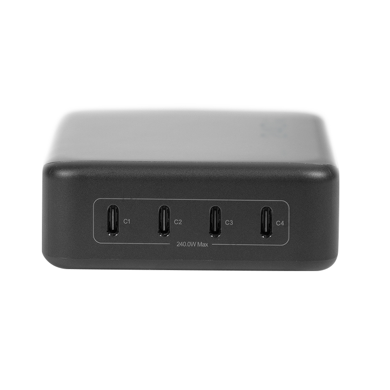 Carregador de secretária Logilink USB-C, 240 W, GaN, 4 portas, 4x USB-C (PD), preto