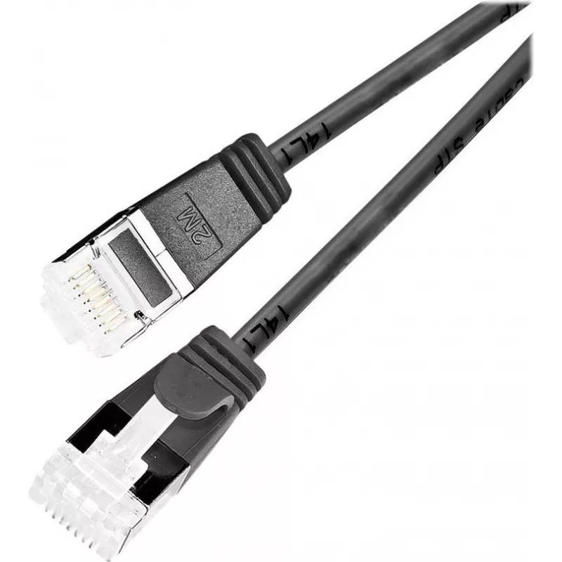 Cabo de rede Slim Cat6a U/FTP Wirewin RJ45, 5 m, preto