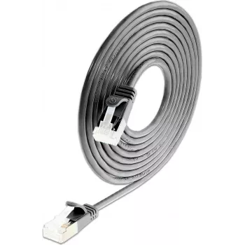 Cabo de rede leve SLIM Cat6a 10 Gigabit U/FTP Wirewin, redondo, Ø 3,8 mm, 0,15 m, preto