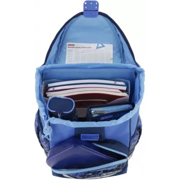Herlitz mochila escolar UltraLight Plus, Blue Shark