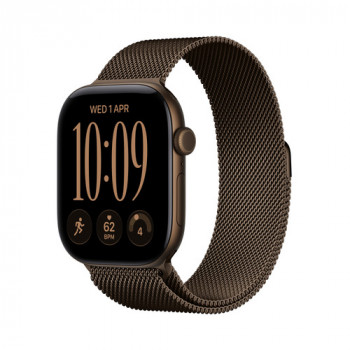 Apple Watch Series 12 GPS + Cellular 46mm caixa de alumínio Dark Bronze com bracelete Milanese Loop Dark Bronze - M/L