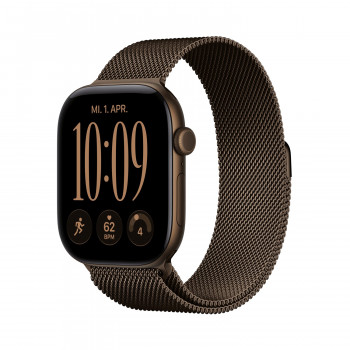 Apple Watch Series 12 GPS + Cellular 46mm caixa de alumínio Dark Bronze com bracelete Milanese Loop Dark Bronze - M/L