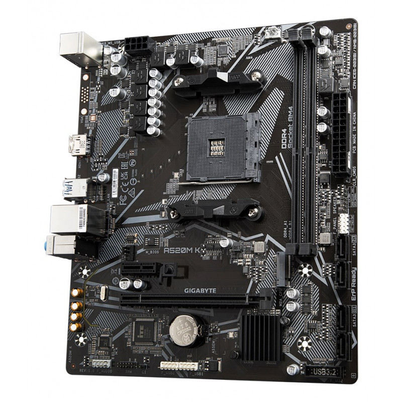 Gigabyte A520M K placa-mãe, AMD A520, AM4, mATX