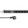PDU para rack 19 polegadas Digitus DN-95432, 6x Schuko, cabo de 2 m, ficha Schuko, 16 A, proteção contra sobretensão e filtro