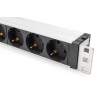 PDU para rack 19 polegadas Digitus DN-95432, 6x Schuko, cabo de 2 m, ficha Schuko, 16 A, proteção contra sobretensão e filtro