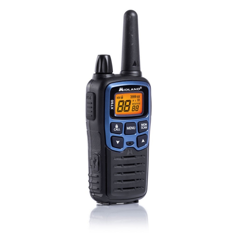 Midland XT60 rádio 24 canais 446.00625 - 446.0937 MHz preto, azul