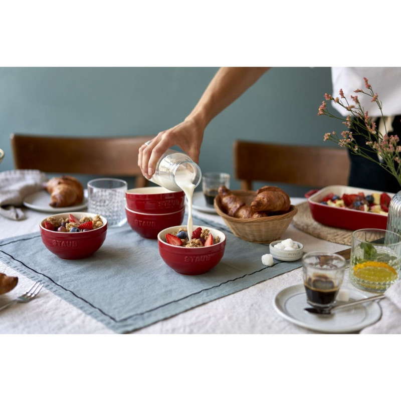 Staub Ceramique conjunto de taças 0,4 L redondas cerâmica vermelho 4 unid.